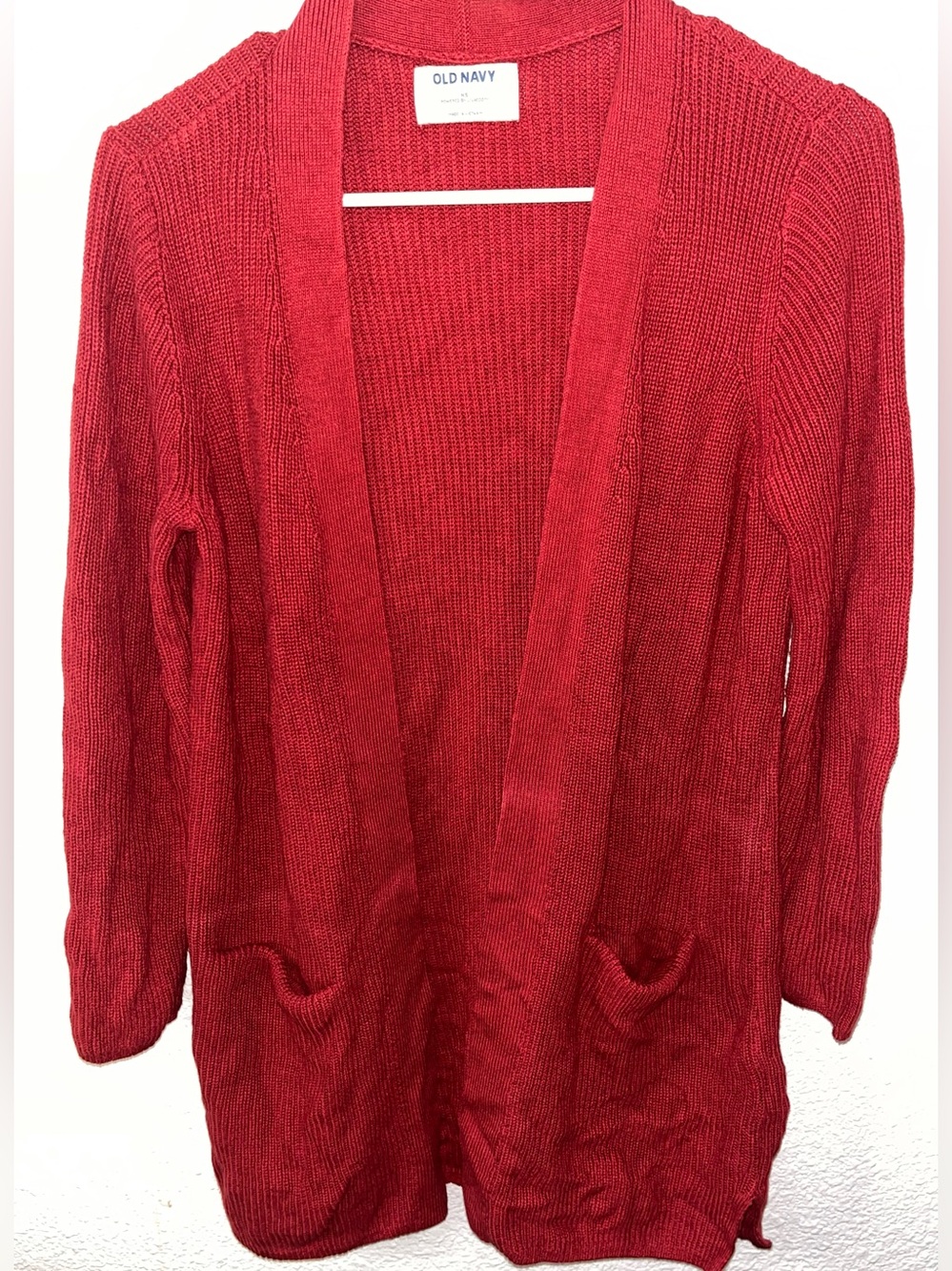 Old Navy Red Open-Front Knit Cardigan